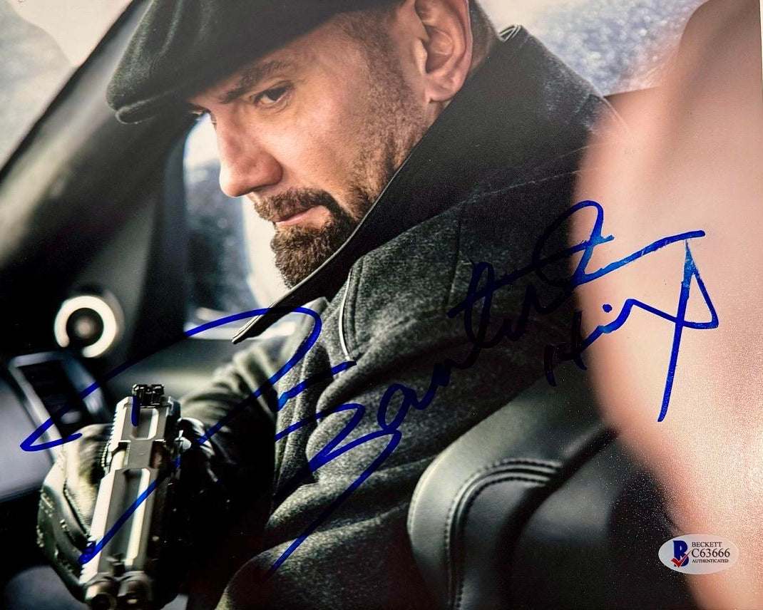 Dave Bautista Signed 8x10 Photo (James Bond) - Beckett COA